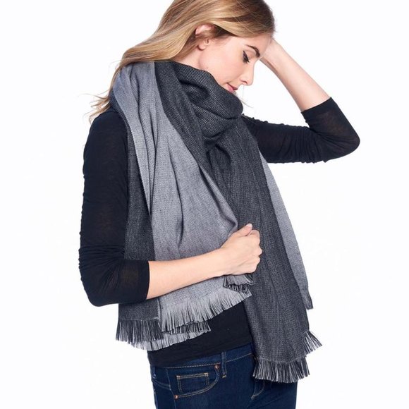 Baby Alpaca Reversible Wrap Shawl Blanket Scarf, Obsidian , Perfect GIFT - Picture 4 of 6